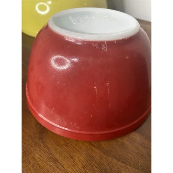 Vintage Pyrex Set of 4 Mixing Nesting Bowls Primary Colors 50's-60's - Picture 7 of 16